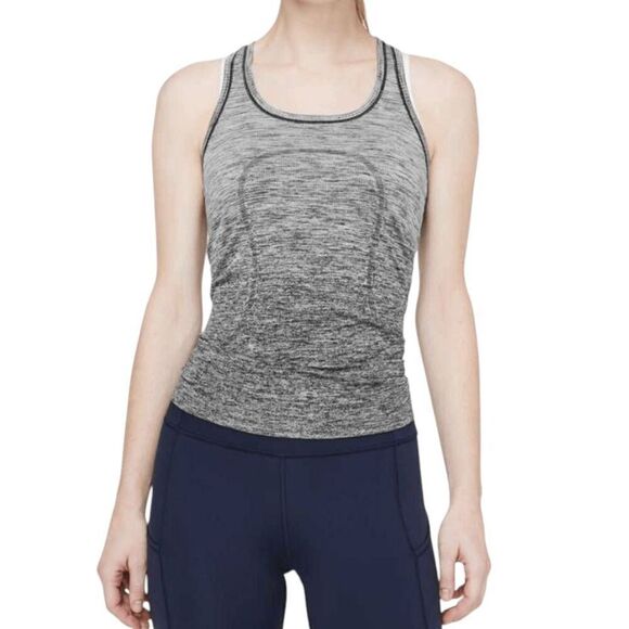 LULULEMON ATHLETICA Swiftly Tech Racerback Tank 'Black/White (Ombre)' Size 12 - Picture 4 of 10